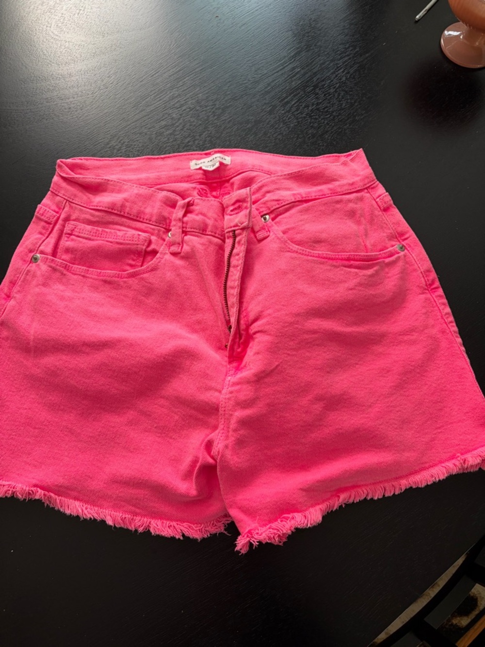 Bright Pink Women's Denim Shorts - Good American size 10/30